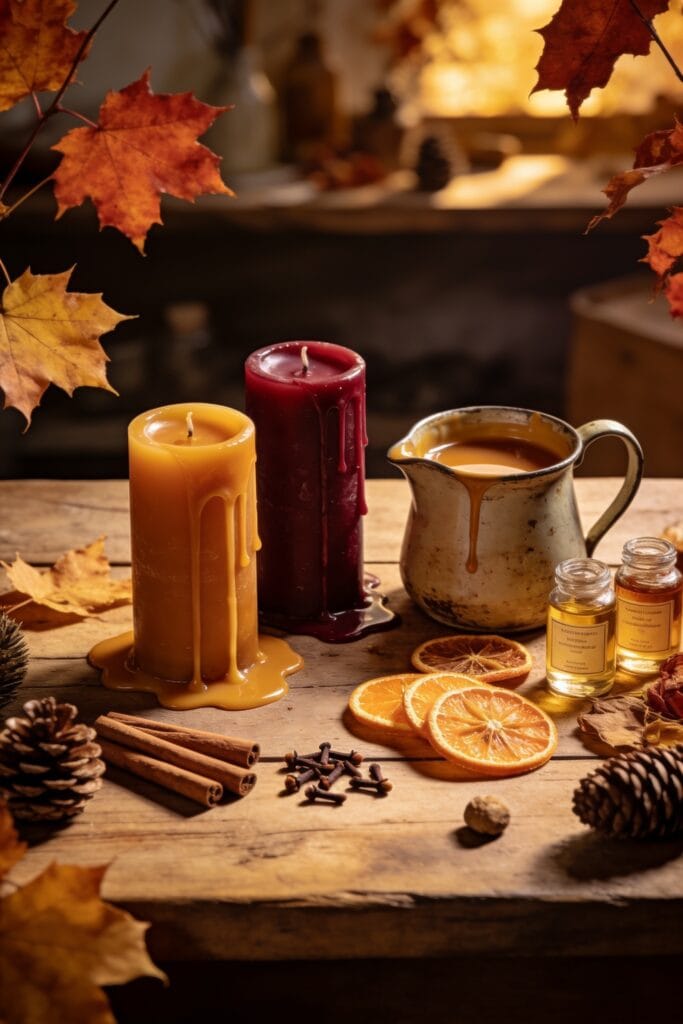 autumn scented cozy candlemaking