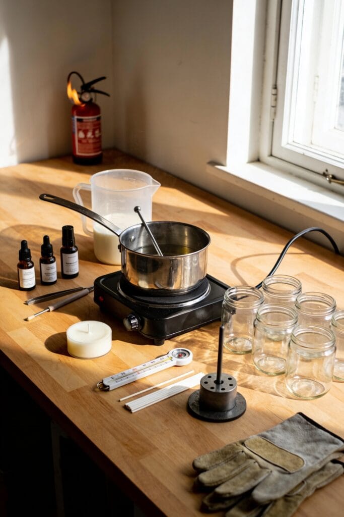 candle making workspace layout tools