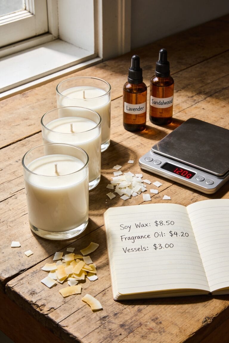 costing homemade candle production