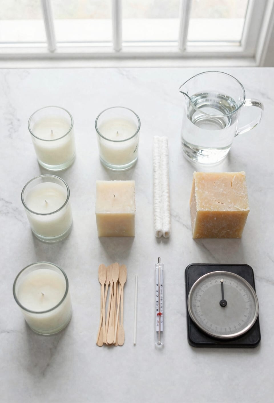 gather precise candle making tools