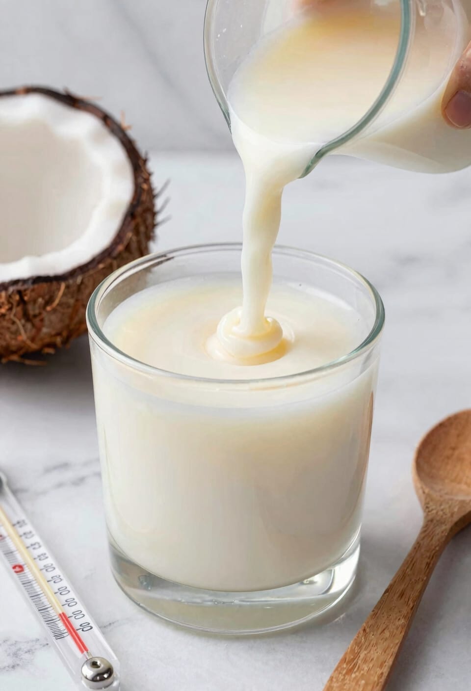 pour coconut wax correctly