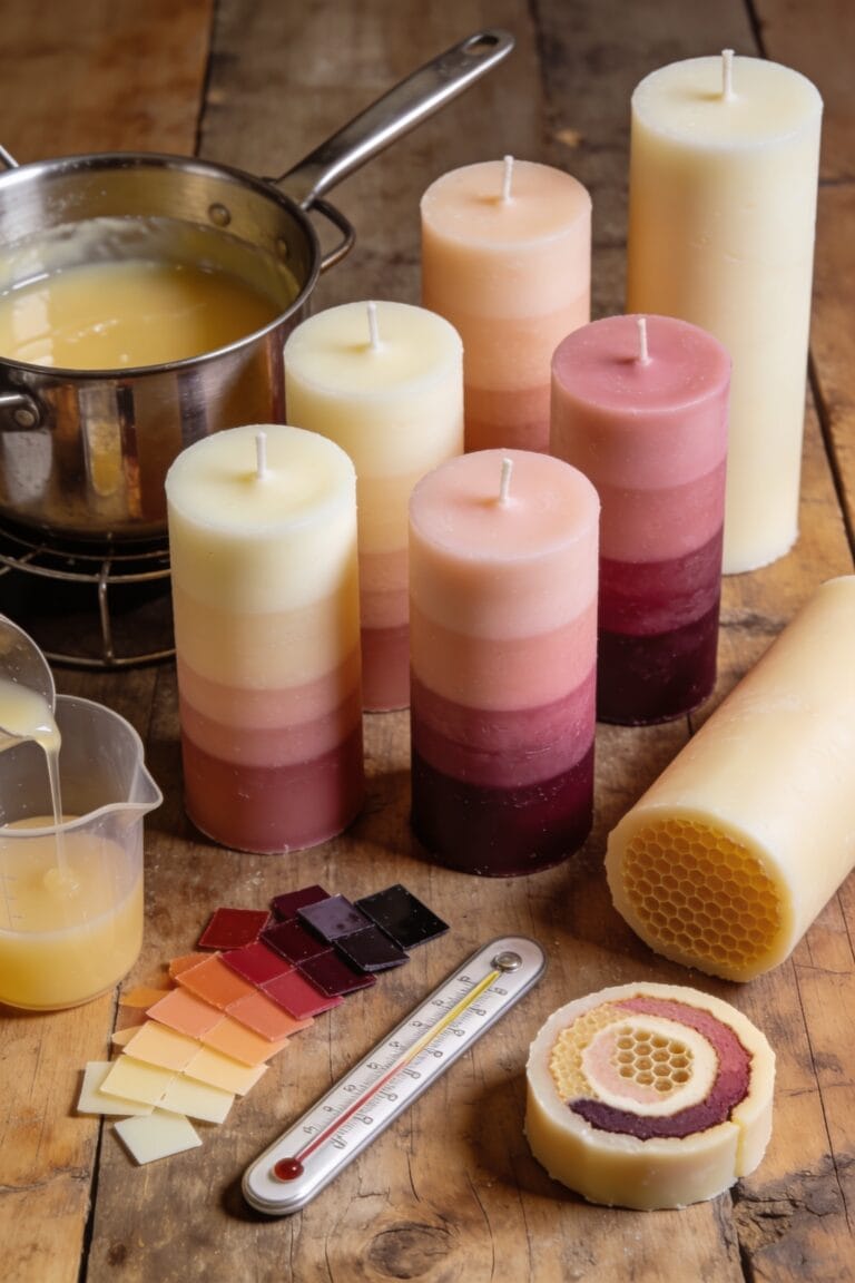 step by step ombre candlemaking