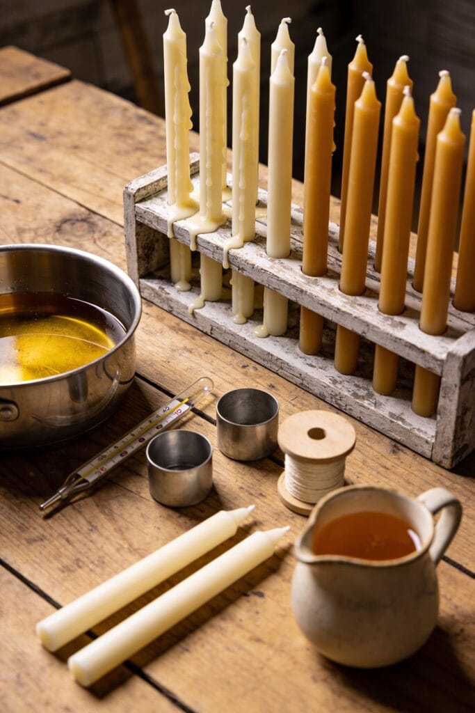 step by step taper candle making