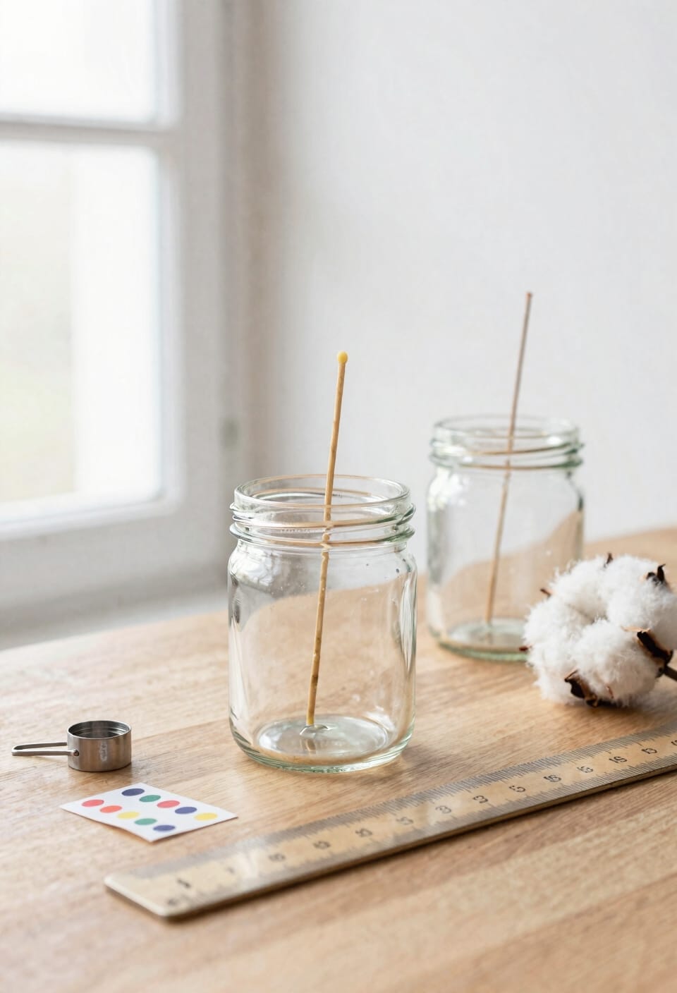 thick glass centered cotton wick